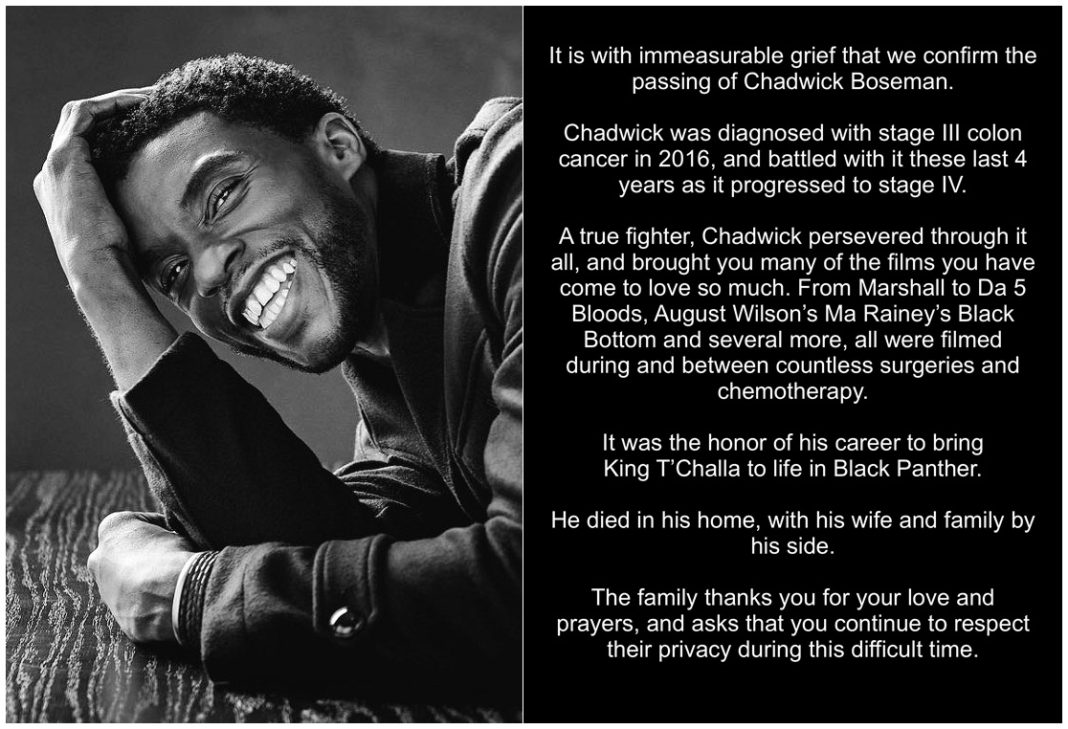 Chadwick Boseman's last post most liked tweet ever ...